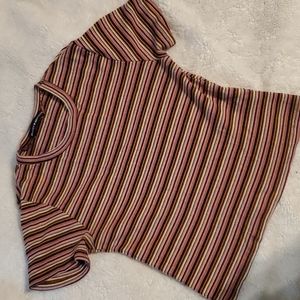 Brandy Melville Striped Rib Knit Top